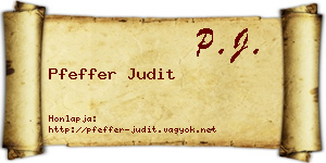 Pfeffer Judit névjegykártya